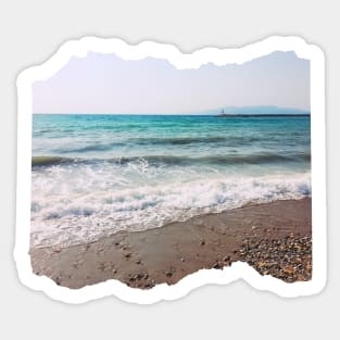 Beautiful photography of ocean waves and blue sky Sticker